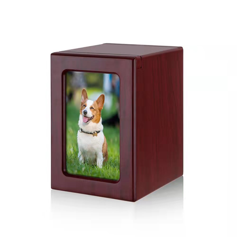 Wooden Photo Frame Pet Memorial Urn Wooden Funeral Cat Dog Memorial Urn