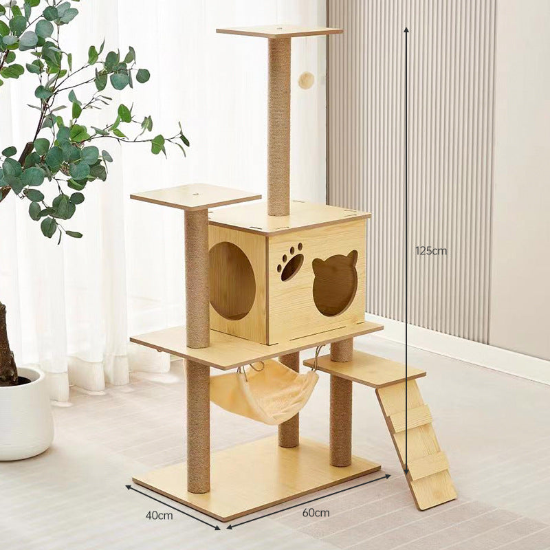 Cat climbing frame cat nest cat tree integrated household solid wood cat shelf space capsule cat nest cat observation platform cat jumping platform