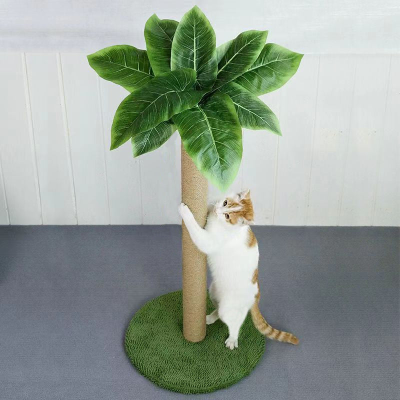 Wholesale cat scratching column vertical multi-functional simulation green plant cat toy does not occupy a small cat climbing frame