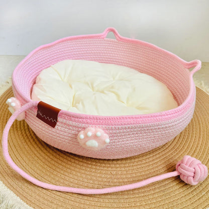 Universal in all seasons, wear-resistant, winter sleeping cat nest chips, pets can be woven with water, but cannot be washed off, scratching cat nest cotton and linen nest