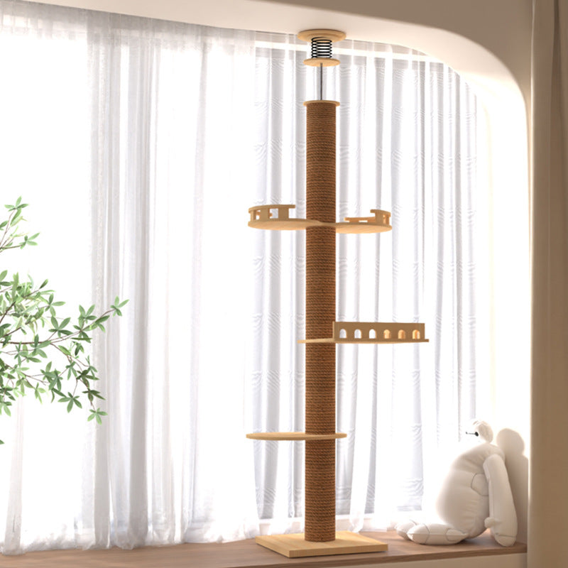 Wholesale Tongtian Post Cat Climbing Frame Cat Toy Cat Scratch Board Factory Solid Wood Bold and Firm Top-notch Cat Scratch Post