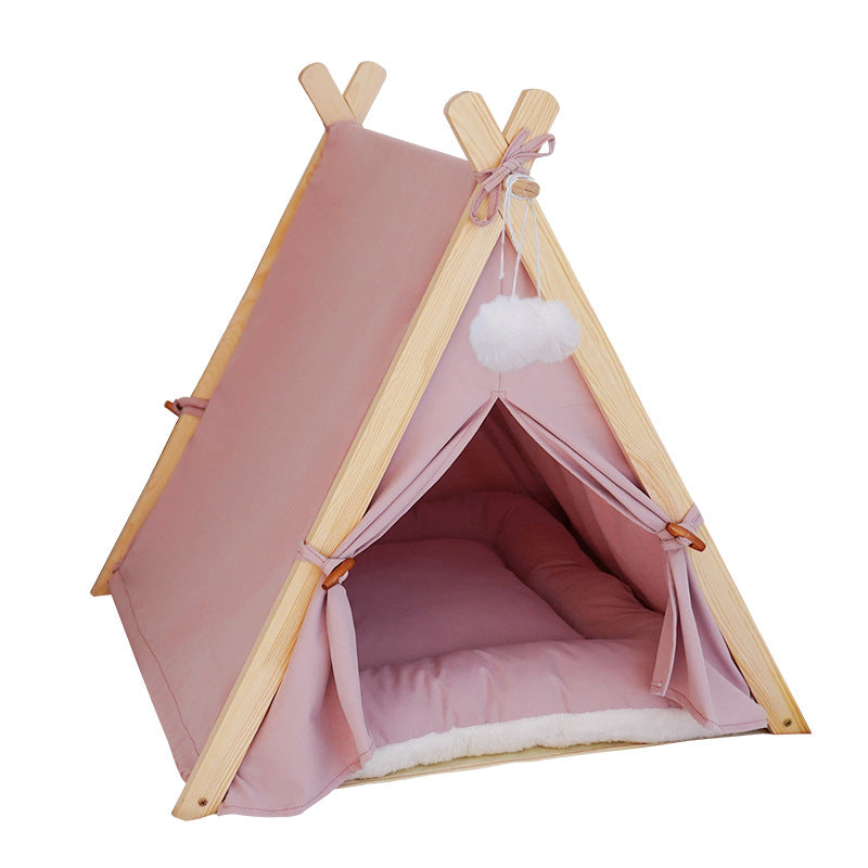 Wholesale Indoor Modern Pine Pet Tent Cat Tent Triangle Tent Cat Nest Dog Tent Cat Tent