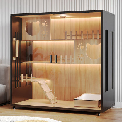 Cat Villa Wooden Cat Cage Household Indoor Double-layer Cat Cabinet Three-layer Cat House Pet Cabinet Cat Nest Cat House