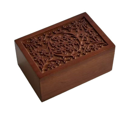 Pet solid wood urn, pet carved urn, pine pull urn