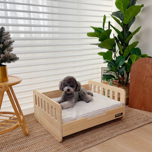 Pet wooden bed, double-sided wooden bed, pet cat and dog off-ground pet bed, all-season small dog removable pet bed