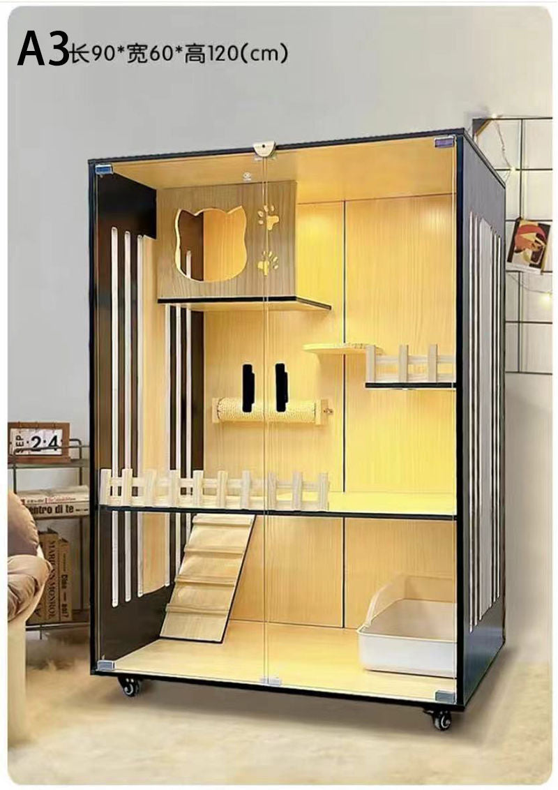 Cat villa cat cage cat cabinet wooden cat villa cat nest cat house cat big house second and third floor cat castle pet cabinet