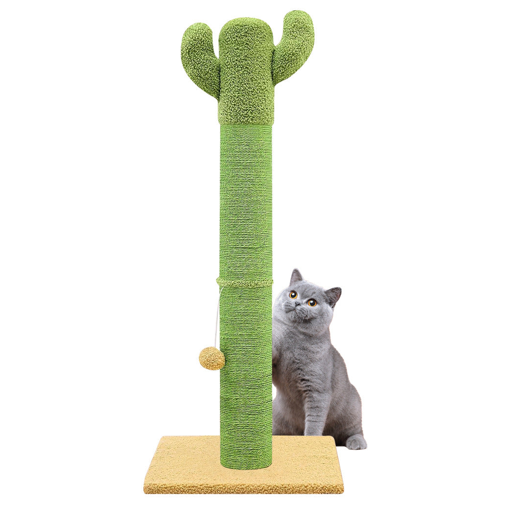 Wholesale cat climbing frame Wooden Cat Climbing Rack Cactus Cat Scratch Post Sisal Cat Toy Vertical Cat Scratch Rack Simple Cat Nest
