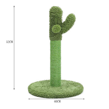 Wholesale cactus cat climbing frame is wear-resistant and cannot drop chips. The cat self-hi relieves boredom and scratches. Solid wood small apartment cat scratching column