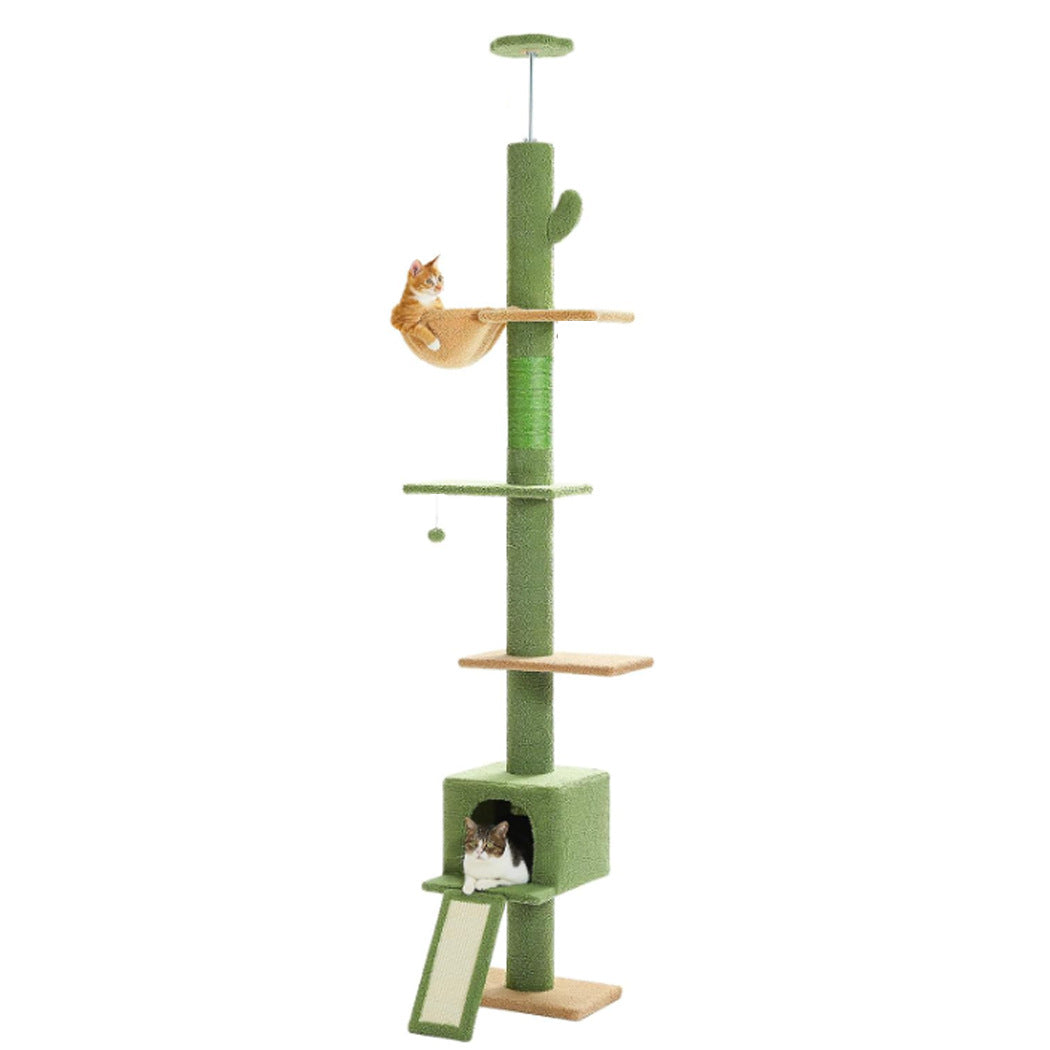 Wholesale Tongtian Pillar Cactus Cat Nest Cat Tree Integrated Cat Scratch Board Cat Toy Self-Hi Solid Wood Cat Climbing Frame
