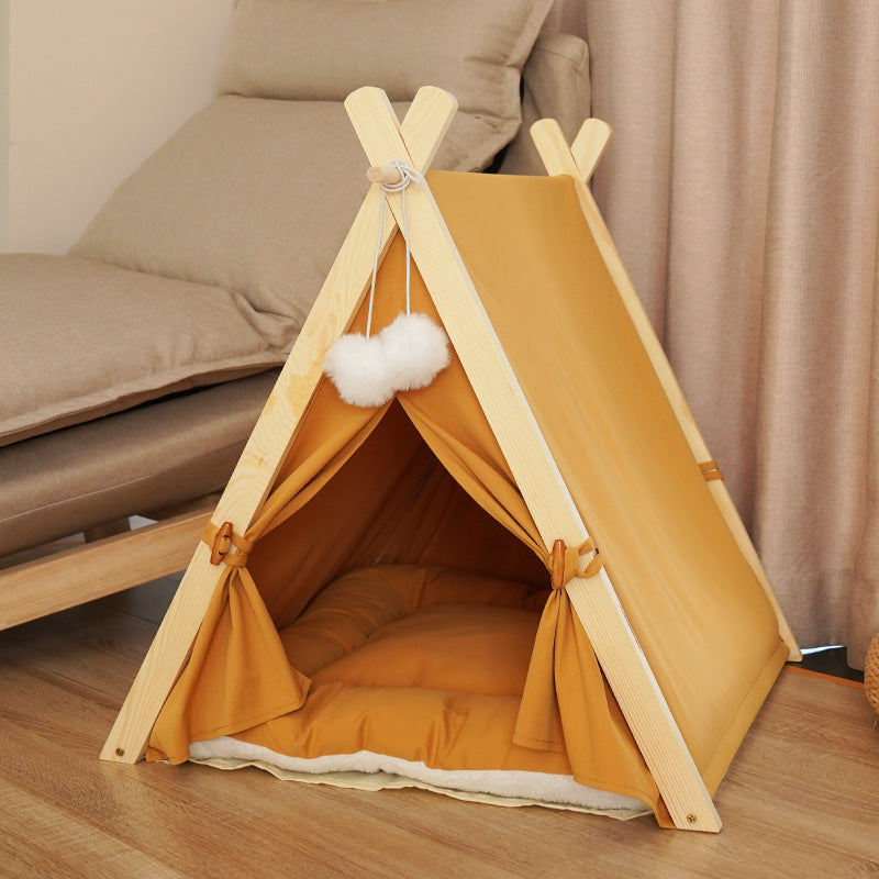 Wholesale Indoor Modern Pine Pet Tent Cat Tent Triangle Tent Cat Nest Dog Tent Cat Tent