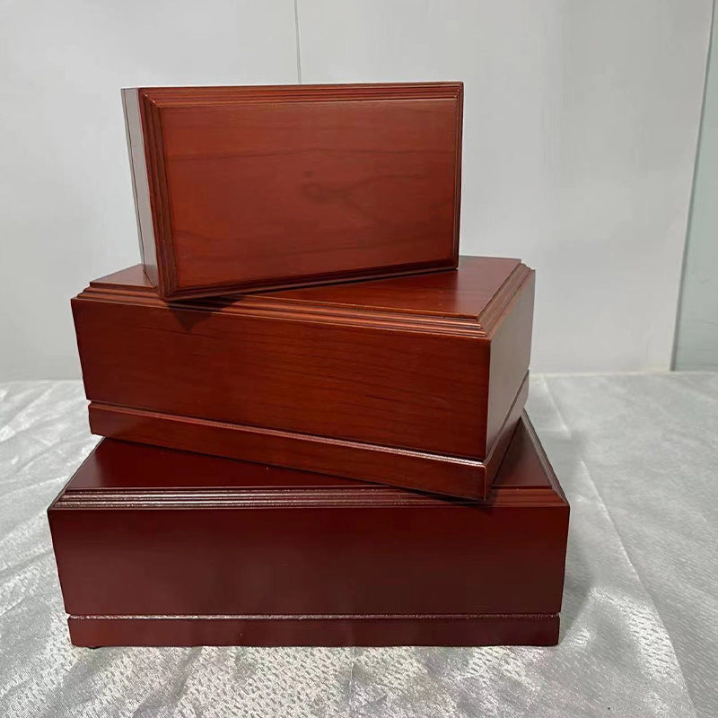 Wooden pet urn, pet cat and dog urn, bottom groove design pet commemorative box