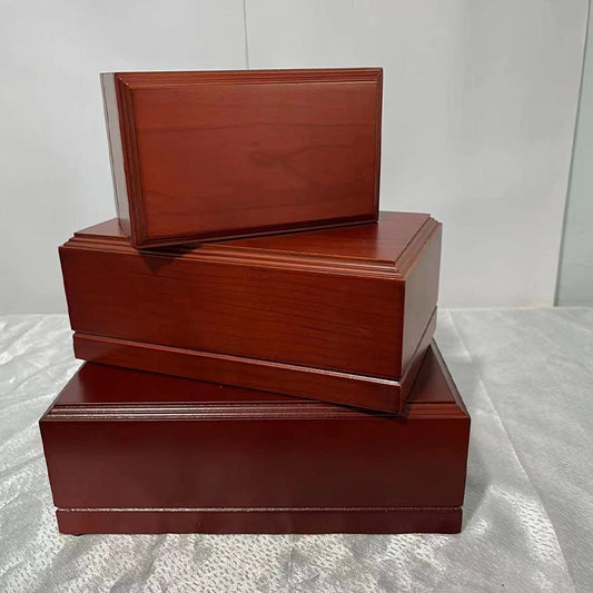 Wooden pet urn, pet cat and dog urn, bottom groove design pet commemorative box
