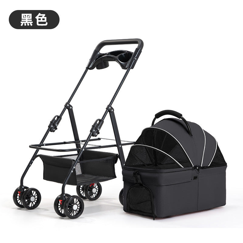 Wholesale Pet Cart Dog Cat Teddy Baby Cart Out Small Pet Cart Lightweight Foldable Outdoor Travel