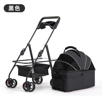 Wholesale Pet Cart Dog Cat Teddy Baby Cart Out Small Pet Cart Lightweight Foldable Outdoor Travel