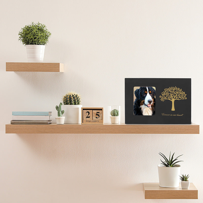 Wooden Black Box Tree of Life Pet Memorial Box Pet Dog Dog Cat Funeral Supplies Urn