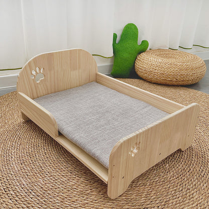 Four-season universal simple wind small wooden bed, cats and other small pets, the style is fashionable and cute, breathable and not damp