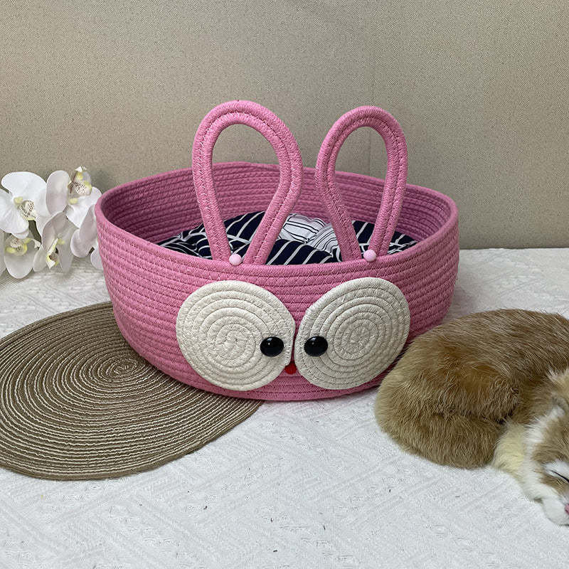 New woven cat litter summer woven cat litter four-season universal cat supplies cotton rope cat scratching board pet litter