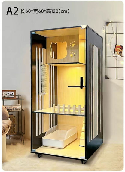 Cat villa cat cage cat cabinet wooden cat villa cat nest cat house cat big house second and third floor cat castle pet cabinet