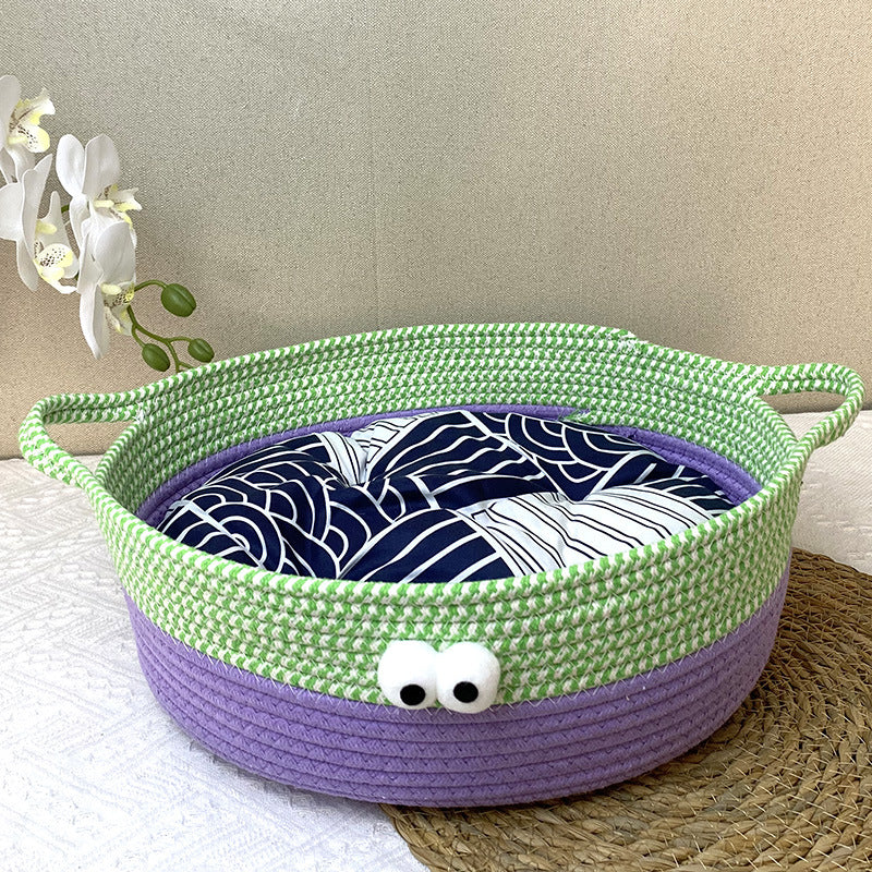 Cat litter universal all seasons dopamine rattan basket cat litter summer cat bed kitten kitten sleeping pet litter spot