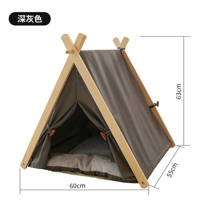 Wholesale Indoor Modern Pine Pet Tent Cat Tent Triangle Tent Cat Nest Dog Tent Cat Tent