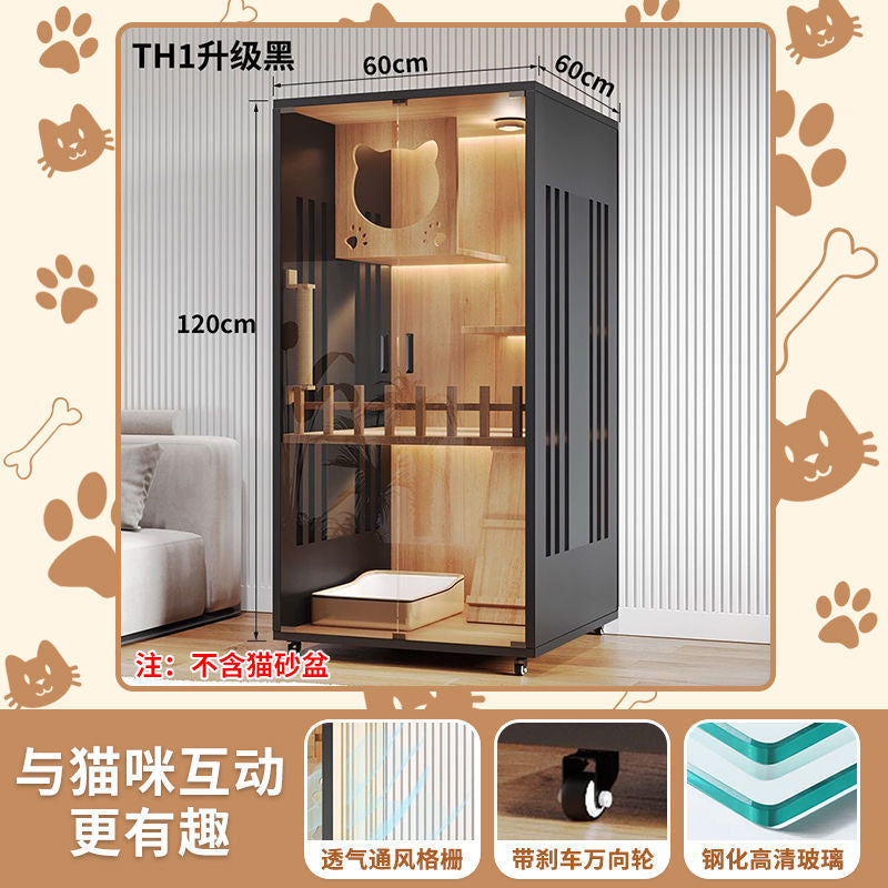 Cat Villa Wooden Cat Cage Household Indoor Double-layer Cat Cabinet Three-layer Cat House Pet Cabinet Cat Nest Cat House
