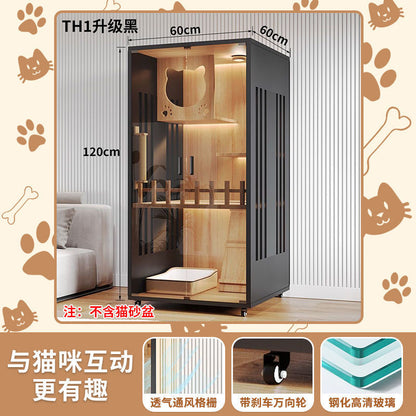 Cat Villa Wooden Cat Cage Household Indoor Double-layer Cat Cabinet Three-layer Cat House Pet Cabinet Cat Nest Cat House