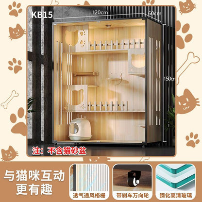 Cat Villa Wooden Cat Cage Household Indoor Double-layer Cat Cabinet Three-layer Cat House Pet Cabinet Cat Nest Cat House