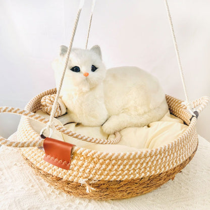 Four Seasons Universal Straw Woven Winter Warm Cat Nest Puff Grass Woven Cat Supplies Four Seasons Super Large Pet Nest Spot