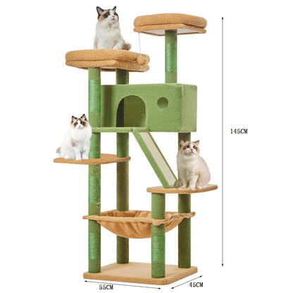 Wholesale custom large cat climbing frame big cat special wooden cat litter cat tree integrated cactus cat tree sisal