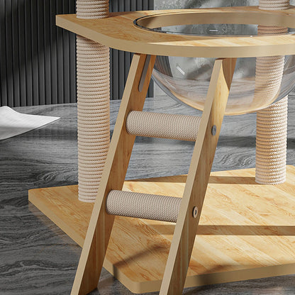 Wholesale cat climbing frame cat nest cat tree integrated factory direct sales cat scratching board solid wood large cat jumping platform column