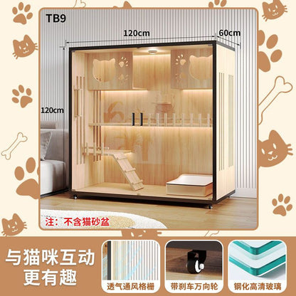 Cat Villa Wooden Cat Cage Household Indoor Double-layer Cat Cabinet Three-layer Cat House Pet Cabinet Cat Nest Cat House