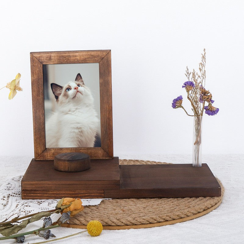 Pet commemorative photo frame wooden cat photo frame table dog photo ornament