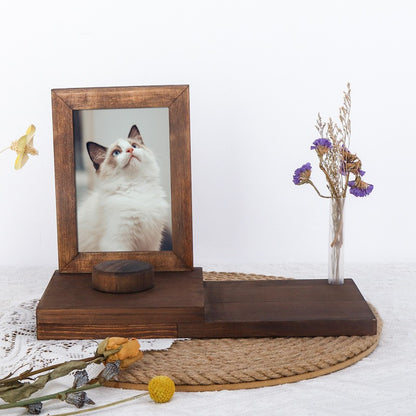 Pet commemorative photo frame wooden cat photo frame table dog photo ornament