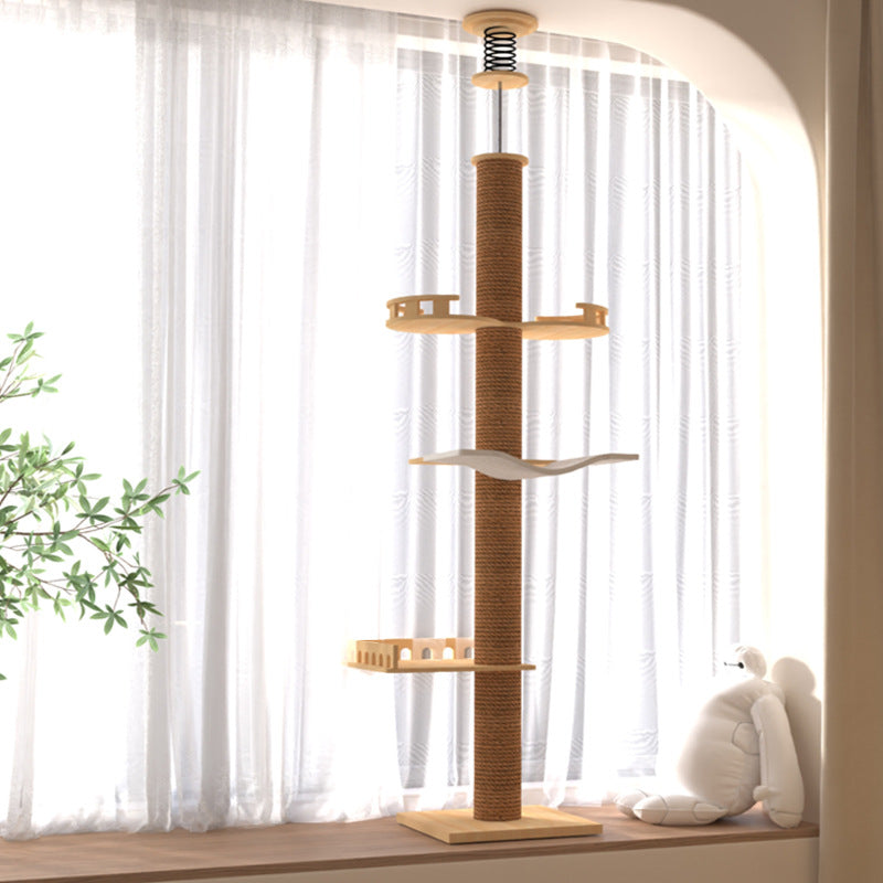 Wholesale Tongtian Post Cat Climbing Frame Cat Toy Cat Scratch Board Factory Solid Wood Bold and Firm Top-notch Cat Scratch Post