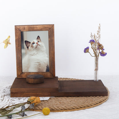 Pet commemorative photo frame wooden cat photo frame table dog photo ornament