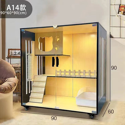Cat villa cat cage cat cabinet wooden cat villa cat nest cat house cat big house second and third floor cat castle pet cabinet