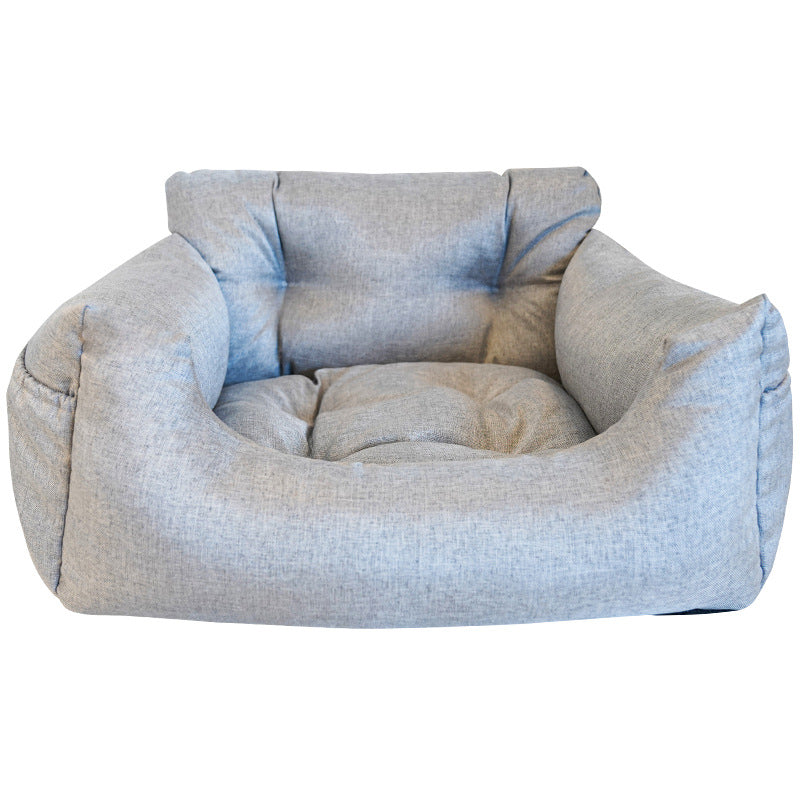 Wholesale Linen Safety Car Nest Suitable for Cats and Dogs Universal Pet Car Nest Soft Car Seat Pet Pad