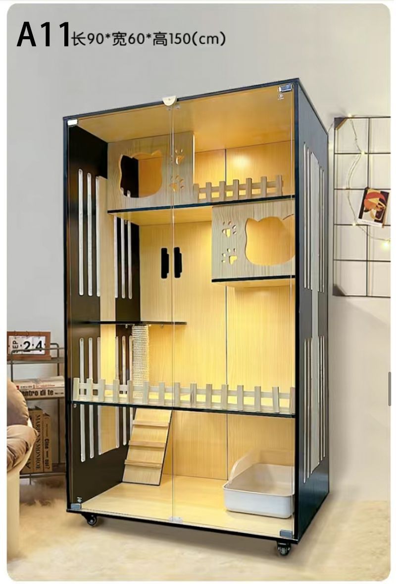 Cat villa cat cage cat cabinet wooden cat villa cat nest cat house cat big house second and third floor cat castle pet cabinet