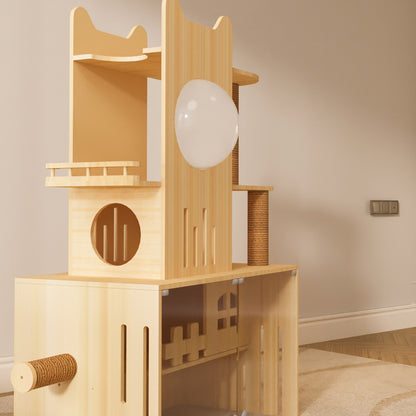 Wholesale solid wood cat cabinets, household multi-layer cat tree，wooden cat cages, cat climbing frames, cat trees, cat houses and cat beds