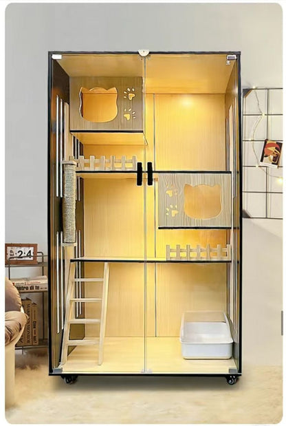 Cat villa cat cage cat cabinet wooden cat villa cat nest cat house cat big house second and third floor cat castle pet cabinet
