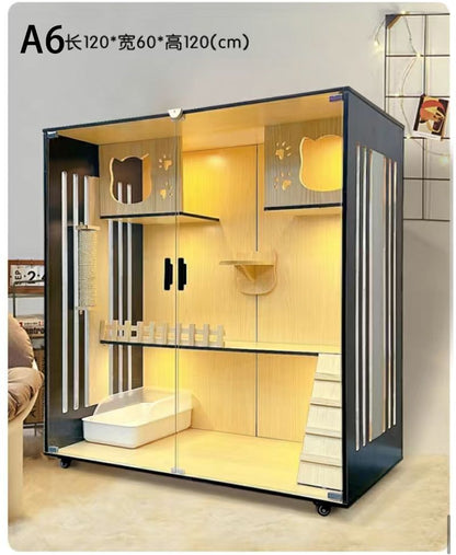 Cat villa cat cage cat cabinet wooden cat villa cat nest cat house cat big house second and third floor cat castle pet cabinet