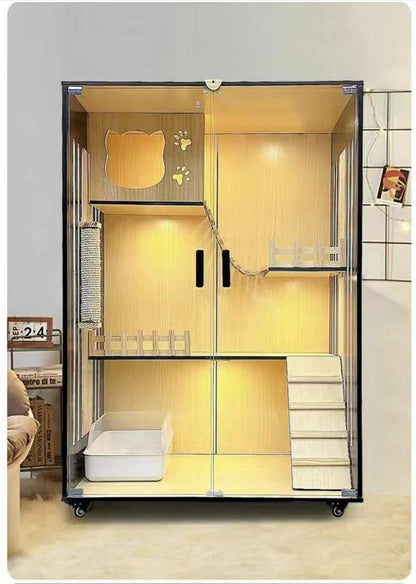 Cat villa cat cage cat cabinet wooden cat villa cat nest cat house cat big house second and third floor cat castle pet cabinet