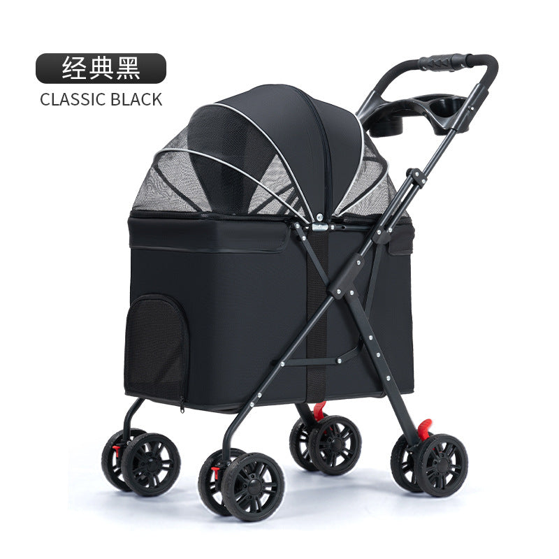 Medium and large dog pet cart dog cat teddy baby cart out small pet cart lightweight foldable