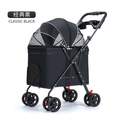Medium and large dog pet cart dog cat teddy baby cart out small pet cart lightweight foldable