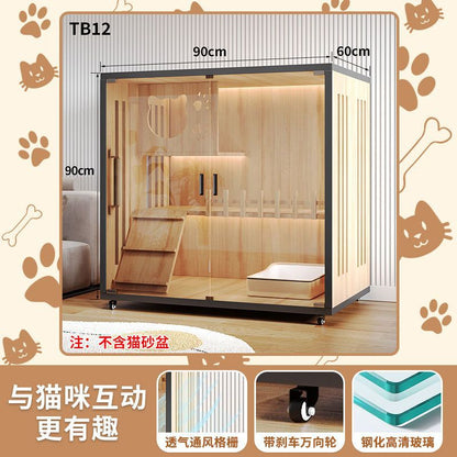 Cat Villa Wooden Cat Cage Household Indoor Double-layer Cat Cabinet Three-layer Cat House Pet Cabinet Cat Nest Cat House
