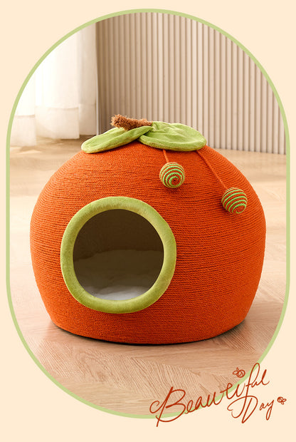 Cat nest security closed cat sleeping nest sword hemp rope cat scratching board nest scratch resistant winter warm all seasons