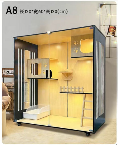 Cat villa cat cage cat cabinet wooden cat villa cat nest cat house cat big house second and third floor cat castle pet cabinet