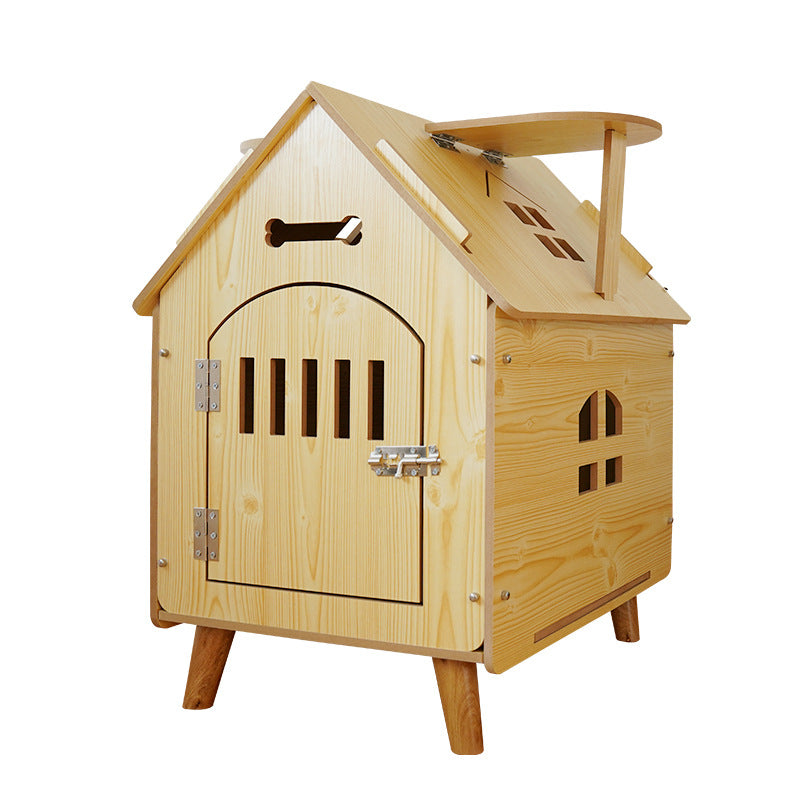 Wholesale Dog House Outdoor Wooden Kennel Wooden Kennel Guardrail Indoor Four Seasons Pet Cat Log House