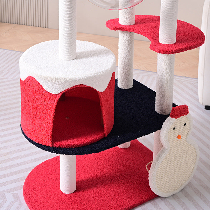 Wholesale cat climbing frame cat nest integrated Christmas tree multi-layer space capsule cat scratching column big cat special cat climbing frame indoor