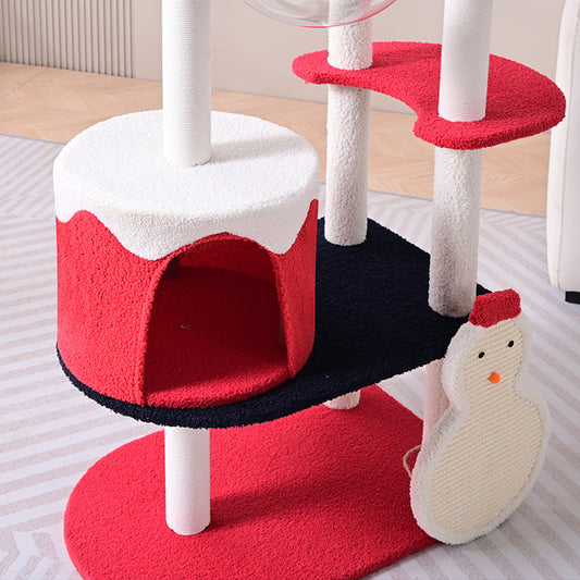 Wholesale cat climbing frame cat nest integrated Christmas tree multi-layer space capsule cat scratching column big cat special cat climbing frame indoor